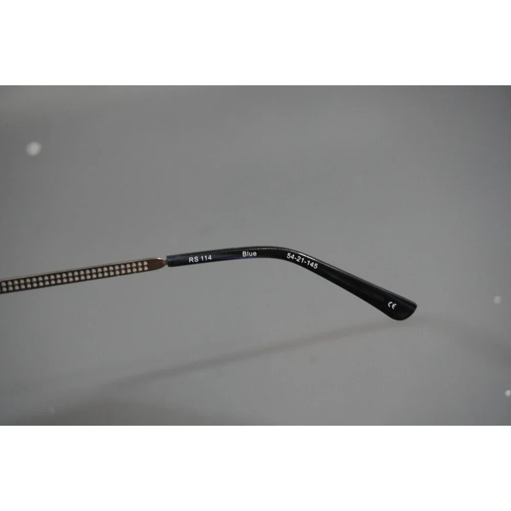 Rickey Smiley Eyewear RS 114 Blue Eyeglasses Frame Matte Faux Wood 54-21-145